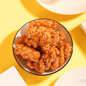 Snacks de céréales de blé sucrées, sans graisses trans, en pâte torsadée frite, saveur ciboule, texture semi-molle, certifiés HACCP, prêts à consommer - Product Image 2