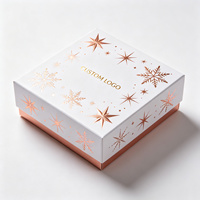 Scatola Rigida con Coperchio e Base con Motivo a Fiocco di Neve in Rilievo per Confezioni Regalo Personalizzate con Logo del Marchio, Ordine di Fabbrica