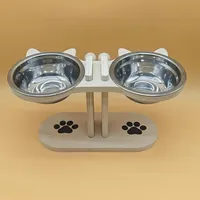 Mangeoire surélevée multi-niveaux pour chat avec 3 supports, portable, facile à assembler, bol à nourriture pour plusieurs chats
