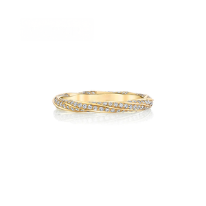Anillo de Moissanita de Plata de Ley 925 con Banda de Eternidad Micropav Retorcida, Joyería de Oro Vermeil de 18k, No se Deslustra, Apilable, para Fiesta - Product Image 3