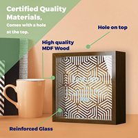 Kotak bayangan kayu 6x6x2 dengan kaca depan | Bingkai Keepsake kayu untuk pengacara Pria & Wanita | Hadiah pengacara masa depan