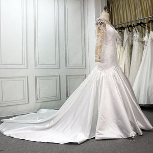 Nouveau best-seller Petticoat à la mode Livraison directe <span class=keywords><strong>Robe</strong></span> <span class=keywords><strong>de</strong></span> <span class=keywords><strong>mariée</strong></span> sirène royale élégante grande taille pour femmes <span class=keywords><strong>avec</strong></span> décoration en dentelle - Product Image 3