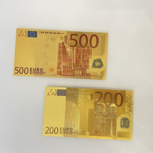Billet de banque personnalisé en feuille d'or 24 carats de 100 <span class=keywords><strong>euros</strong></span>, ensemble de 7 pièces pour collection, souvenir, billet de banque en feuille d'or euro - Product Image 4
