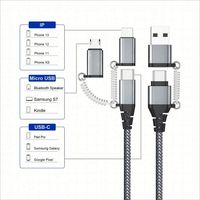 Câble de données USB à charge rapide PD 66W Type C vers Type C en nylon tressé 5 en 1 à bon prix