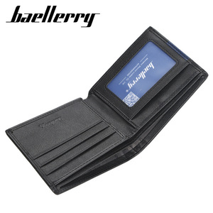 Baellerry <b>Men's</b> Short <b>Wallet</b> Brown Slim Soft Leather Multi Card Slot Everyday Use - Product Image 3