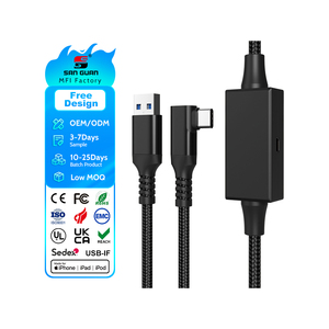 สายเคเบิล <span class=keywords><strong>VR</strong></span> พอร์ตพลังงานพิเศษ 5 เมตร 9V/3A ชาร์จเร็ว เล่นต่อเนื่อง ถ่ายโอนข้อมูล 5Gbps USB 3.2 Gen1 ไนลอน สำหรับเล่นเกม <span class=keywords><strong>VR</strong></span> และคอมพิวเตอร์ - Product Image 1