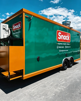 Remorque combinée autonome de 5 m² avec friteuse, grill et générateur pour la vente de plusieurs aliments hors réseau