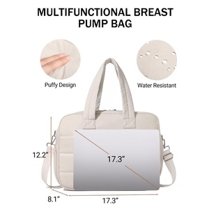 Bolso grande impermeable para pañales de mamá, elegante organizador cruzado con forro de tela para viajes de <span class=keywords><strong>hospital</strong></span>, necesidades de mamá en movimiento - Product Image 2