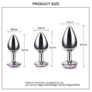 Juguetes sexuales más seguros multicolor para adultos, tapón Anal de Metal, consolador para el culo, juguete sexual inspirado en la joyería - Product Image 2