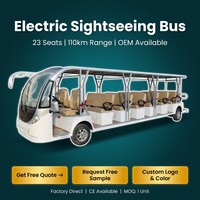 Bus électrique touristique Tarion 23 places, toit ouvert, moteur AC 7200W, batterie plomb-acide 72V 200Ah, autonomie 110 km, vitesse maximale 30 km/h, panoramique