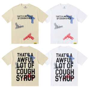 Cette bouteille de sirop contre la toux est surdimensionnée, en coton 100% pur de haute qualité, t-shirt imprimé à manches courtes pour homme à épaules tombantes - Product Image 2