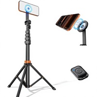 Trépied magnétique pour téléphone portable |   Têtes télescopiques pour support de téléphone portable avec télécommande, support stable pour téléphone portable
