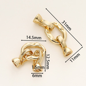 18k Gold Plated <b>Chain</b> Connector Necklace Clasp For Jewelry Making DIY Accessories <b>Copper</b> Plating Irregular Shape GA0607 - Product Image 2