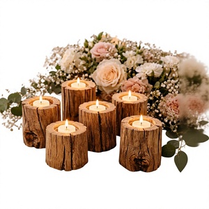 Handmade Durable Wooden Candle Stand Cylinder Eco Friendly Home <b>Decoration</b> for Christmas - Product Image 1