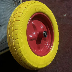 Neumático de espuma de PU maciza 4.80/4.00-8 para carretilla, antipinchazos, con rodamientos de 5/8" y 3/4", para carretilla de mano, carrito de herramientas, negro, 16 pulgadas - Product Image 2