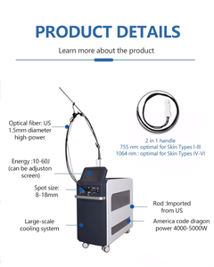 Appareil professionnel d'épilation permanente à double longueur d'onde (1064 nm et 755 nm) à impulsions longues pour le corps et le visage, adapté à tous les types de peau - Product Image 2