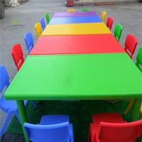 Meubles rectangulaires pour garderies en HPL meubles de salle de classe pour la maternelle table et chaise pour enfants en plastique