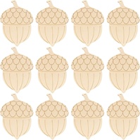 Pendentif en forme de cône de pin creux non traité en bois, pour bricolage, fête d'automne, Noël, artisanat