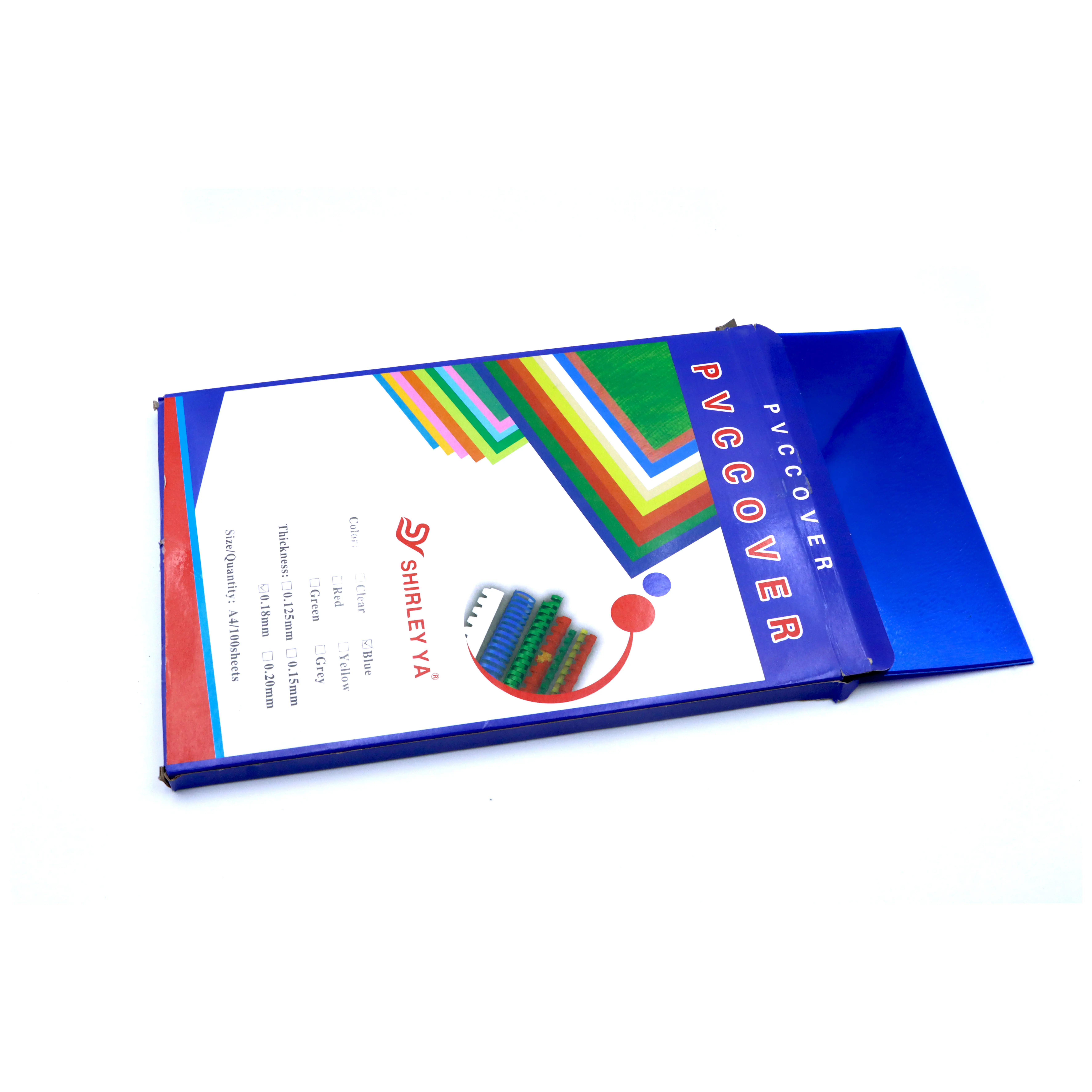 SHIRLEY YA heißer Verkauf verschiedene Farben transparente PVC-Bindung Abdeckung PVC-Deckblatt für Buch