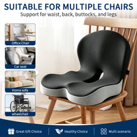 Coussin orthopédique en mousse à mémoire de forme pour siège et dossier avec base antidérapante pour voiture, chaise de bureau, soulagement de la douleur à la hanche