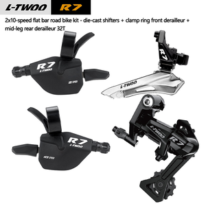 Kit de Cambio de Velocidades para Bicicleta de Carretera R7 <span class=keywords><strong>2X10</strong></span> con Manillar Plano, Palancas de Cambio, <span class=keywords><strong>Desviador</strong></span> <span class=keywords><strong>Delantero</strong></span> 28T/32T y <span class=keywords><strong>Desviador</strong></span> Trasero - Product Image 6