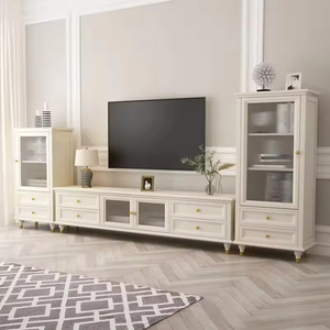 Meuble TV portable intelligent en <span class=keywords><strong>bois</strong></span> au design classique et antique pour salon, support de <span class=keywords><strong>tablette</strong></span> sur pied - Product Image 2