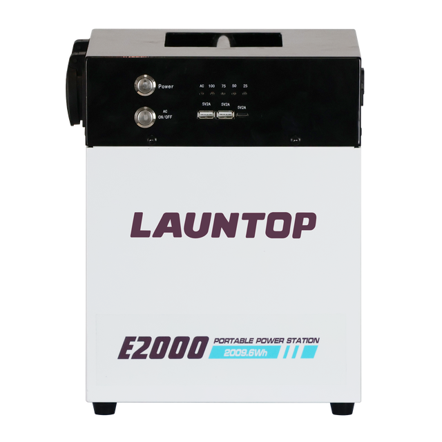 Launtop E2000 2009.6Wh Portable Station LiFePO4 Battery Solar Panel Flashlight Pure Sine Wave Inverter MPPT Car Camping RV Use