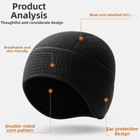 Casquette de cyclisme thermique coupe-vent pour adulte, homme et femme, pour l'hiver, le VTT et le vélo de route, en polyester/coton, imprimée par transfert thermique