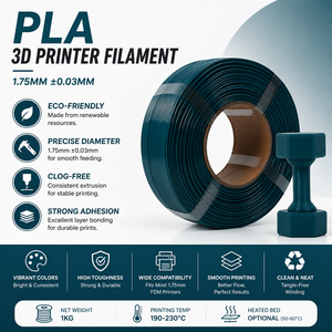 Filament d'impression 3D <span class=keywords><strong>R3D</strong></span> PETG Bambu Green haute vitesse, recharges 1KG 1.75mm, tolérance 0.02mm, température d'impression 240°C, compatible BambuLab - Product Image 4
