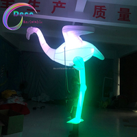Costume gonflable géante de flamant rose, tenue à éclairage led, modèle oiseau