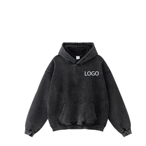Custom OEM/ODM Own Logo Designer 100% Cotton <b>Blue</b> Faded Plain Oversized <b>Hoodies</b> <b>Men</b> High Quality - Product Image 3