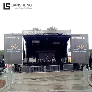 Diskon besar panggung konser luar ruangan Truss display dengan pencahayaan Truss DJ Platform mudah dipasang desain disesuaikan