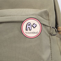 Épinglette émaillée avec slogan éducatif 'A Plus Teacher', badge de revers, ornement décoratif pour vêtements et sacs à dos
