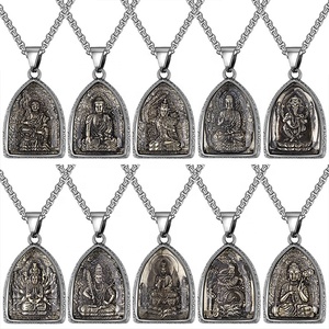 Nueva joyería de budismo, colgante de Buda de acero inoxidable, collar de amuleto tailandés - Product Image 1