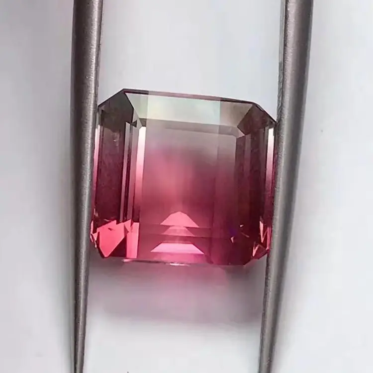 beautiful transparent gemstone for jewelry making 6.6ct natural watermelon tourmaline loose stone