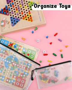 Versatile PVC Plastic Zip <b>File</b> <b>Folders</b> Eco-friendly <b>File</b> Bag Home Organizer Bag Letter Size A4 Mesh Zipper Pouch for Office - Product Image 4