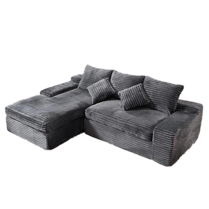 Canapé modulaire moderne à assise profonde, sans assemblage requis, rembourré, pour villa, salon, appartement, design en boucle - Product Image 1