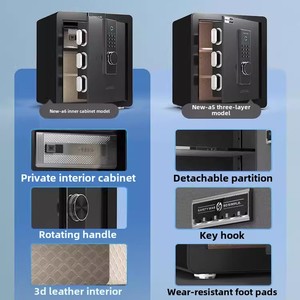 Onnais Thép Tự Động Kỹ Thuật Số Lưu Trữ An Toàn Hộp Vân Tay An Ninh Chống Trộm Khóa Chìa Khóa Cho Nhà Văn Phòng Tiền Đồ Trang Sức <span class=keywords><strong>Coffer</strong></span> - Product Image 3