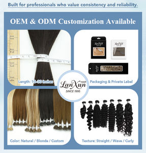 Extensions <span class=keywords><strong>de</strong></span> <span class=keywords><strong>cheveux</strong></span> humains Lanxun Double Drawn One Donor, <span class=keywords><strong>nouvelle</strong></span> trame nouée à la main, trames européennes Genius pour salon - Product Image 5