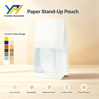 Sachet Doypack Personnalisé en Papier Résistant à l'Huile, Scellage Robuste, Sans Film Métallisé, pour Emballage de Produits de Boulangerie (Croissants, Pain de Mie, Pâtisseries)