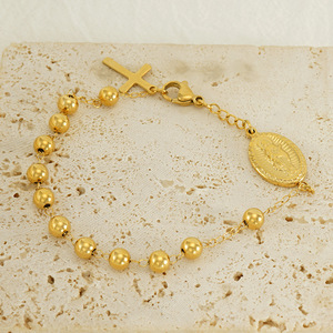 ZOGXIN Virgin Mary Cross Bracelet Gold Plated Unisex Religious Jewelry Gift Fashion Charm Bracelets - Product Image 3