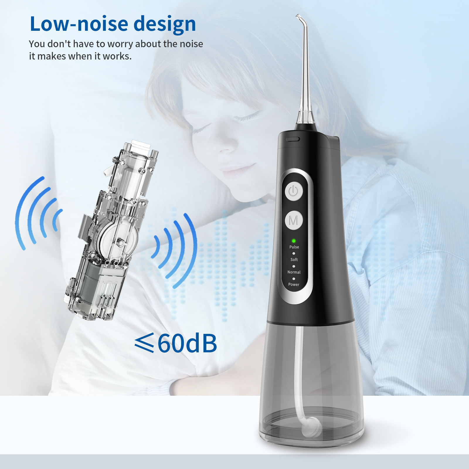 Private Label Cordless Water Flosser – Slim Rechargeable Portable Dental Oral Care Device - View 3