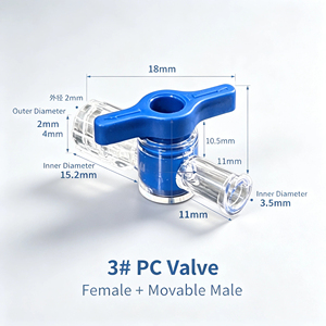 Laboratory <b>Hose</b> Transparent High Temperature Resistant Water Flow Control Fitting with 3-6mm Port Sizes - Product Image 1