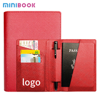 Porte-passeport de voyage en cuir PU de haute qualité avec logo personnalisé et boucle pour stylo