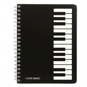 New Style Printed Piano Pattern A5 Cute Spiral Organizer/<b>Planner</b> Notebook with Custom Logo Leather Cover 80 Sheets-Gift Option - Product Image 1