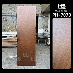 Porta Interna Moderna a Filo Muro in Legno Massello Impermeabile con Finitura Impiallacciata Effetto Radioattivo per Hotel e Uso Residenziale - Product Image 3