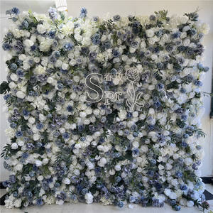 SPR accessoires de mariage pour la mariée, toile de fond de photographie fleur artificielle de mariage, fleur artificielle, tapis mural à enrouler, mur de fleurs - Product Image 1