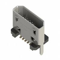 Conector Receptáculo Micro USB Tipo B 2.0 de 5 Posiciones, Montaje Superficial, Terminales de Soldadura de Acero Inoxidable, USB3140-30-0170-0-C
