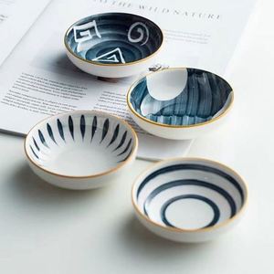 Wholesale 3.5 Inch Nordic Style Soy Dish Creative Hand-painted Under-glaze Ceramic Round Dipping <b>Sauce</b> Serving Bowl - Product Image 2