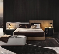 Ensemble lit King design de luxe pour chambre à coucher Lits rembourrés inclinables et convertibles personnalisés